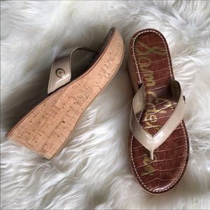 Sam Edelman Romy Cork Wedge Flip Flop Sandals  6.5